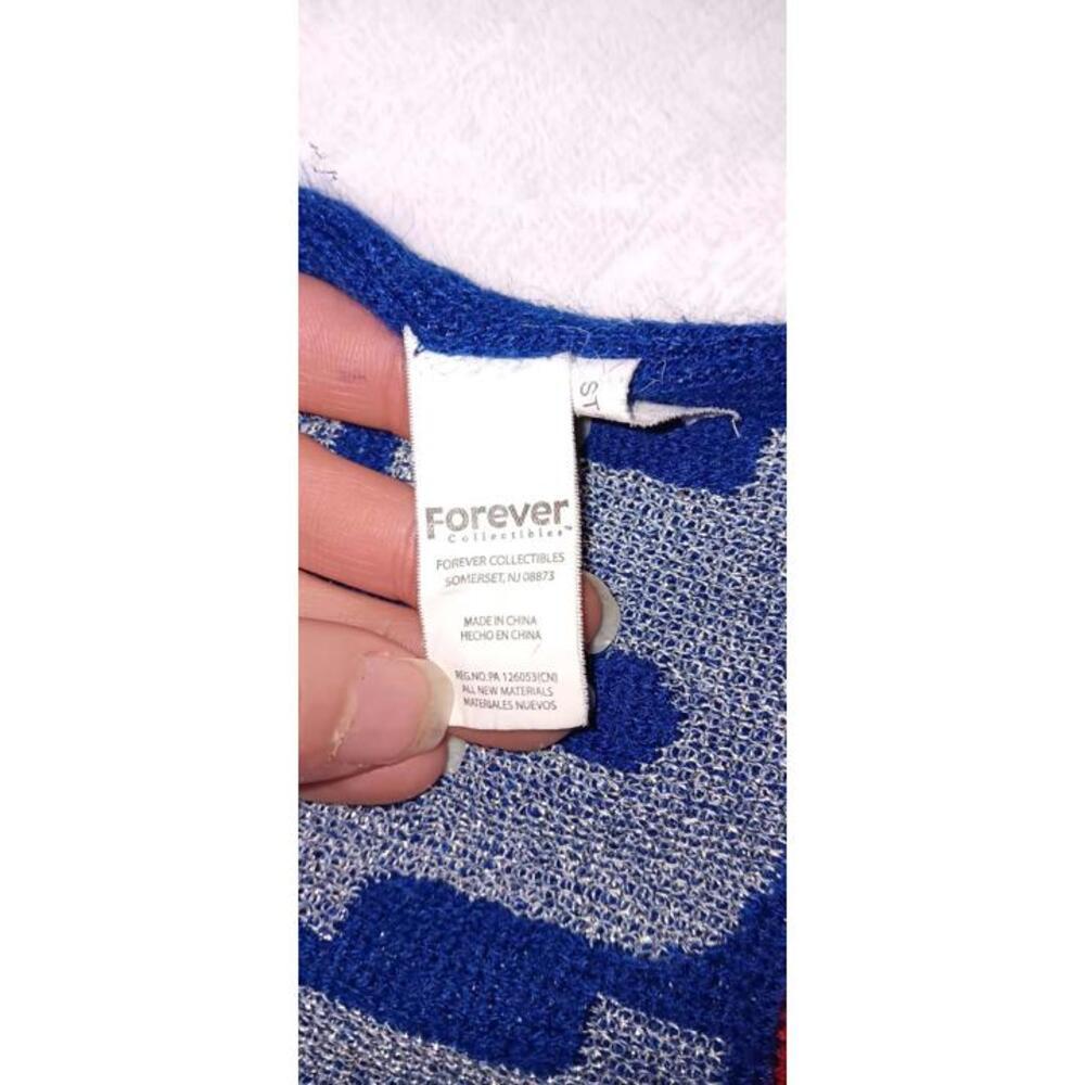 Forever Collectibles NY Giants Fringed Scarf Blue Silver And Red Tasseled... - Picture 2 of 6